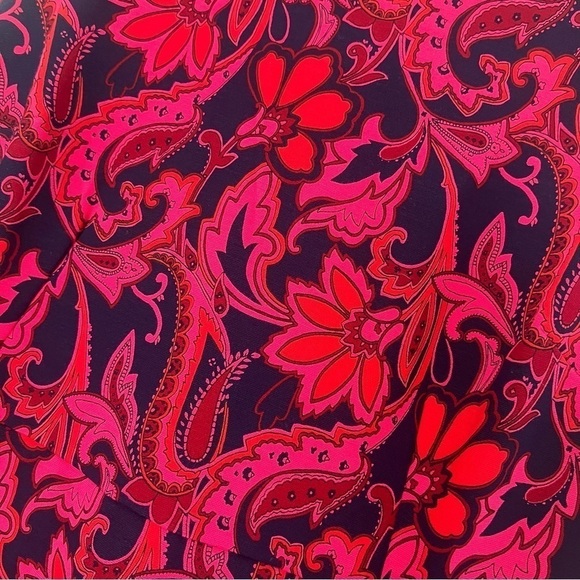 Lands End Women Sz 10 Sleeveless Ponte Knit Floral Sheath Dress Paisley Pockets - Picture 7 of 12